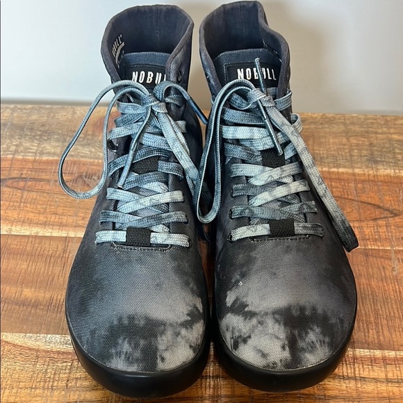 NOBULL Gray and Black High-Top Sneakers with Dyed Design, Men’s 8 - Picture 3 of 8